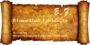 Blumenthal Fabióla névjegykártya